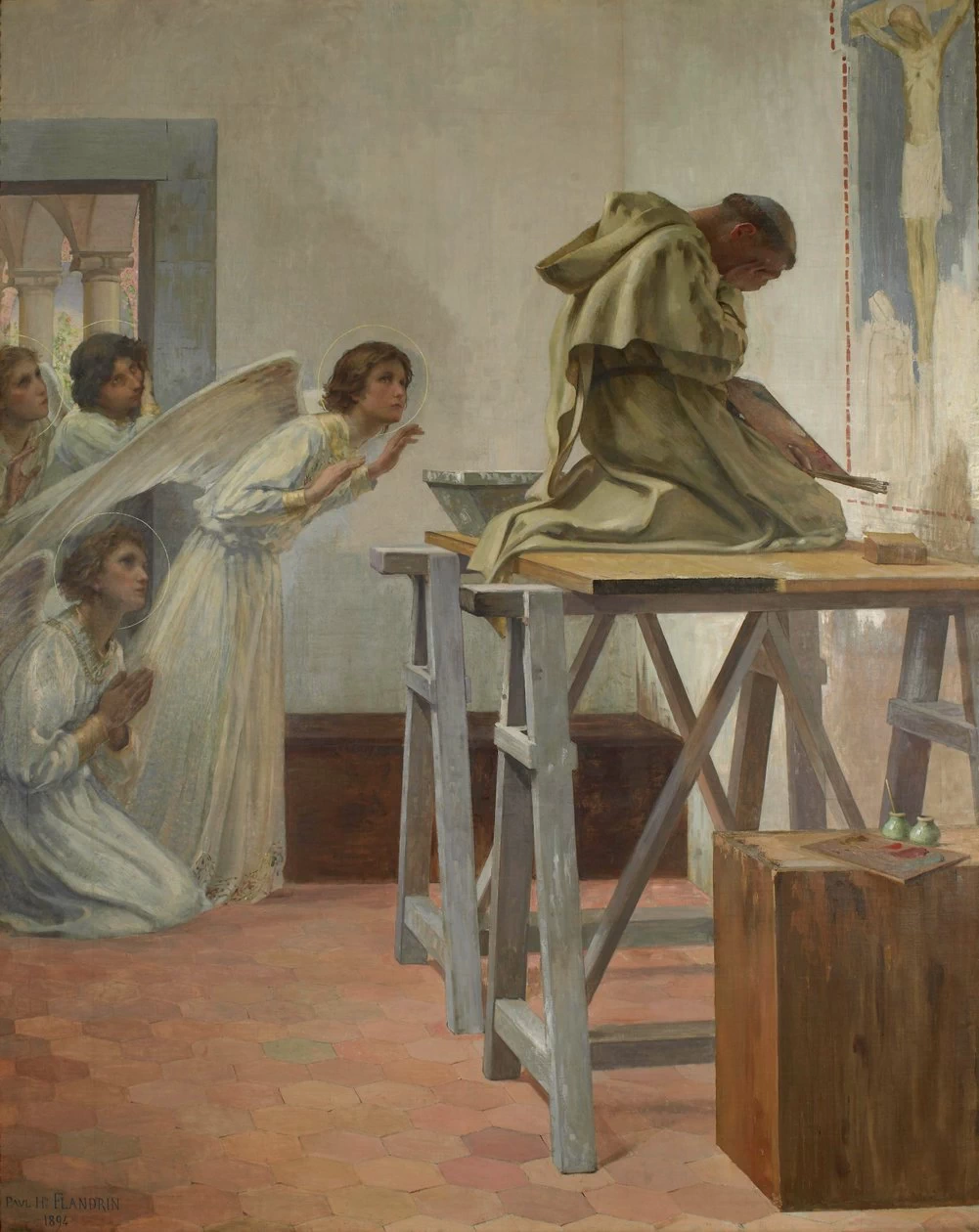 Hippolyte Flandrin - Fra Angelico visitato dagli angeli